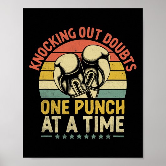 Knocking Out twijfelt één punch per keer Boxer Spo Poster (Voorkant)