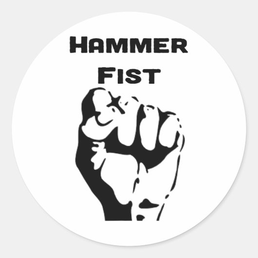 Knockout Boxing Hammer Fist Ronde Sticker (Voorkant)