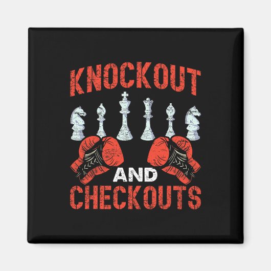 Knockout en kassa's schaakboksen magneet (Voorkant)