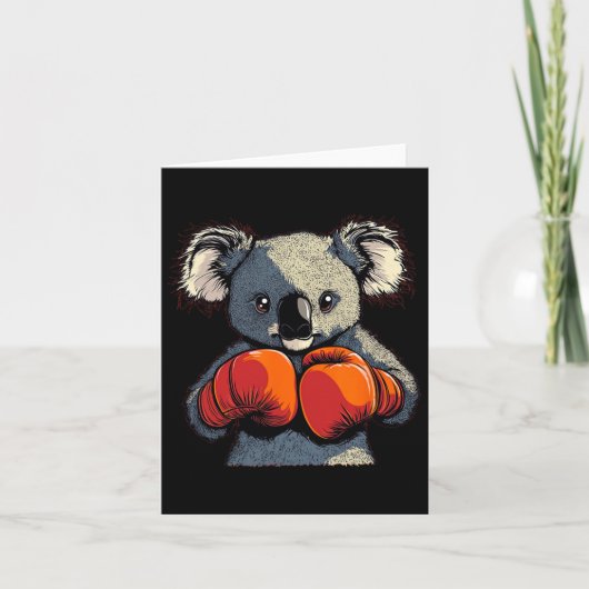 Knockout Punch van een boksen Koala Beer met hands Kaart (Voorkant)