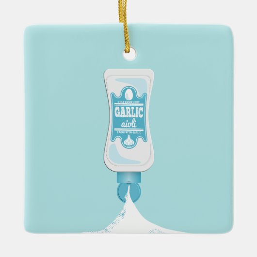 Knoflook Aioli Keramisch Ornament (Voorkant)