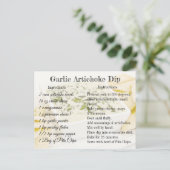 Knoflook artisjok dip recept Briefkaart (Staand voorkant)