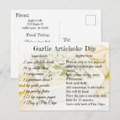 Knoflook artisjok dip recept Briefkaart (Voorkant / Achterkant)