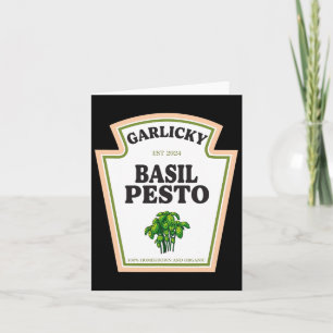 Knoflook Basilicum Pesto Saus Kostuum Feest Match Kaart