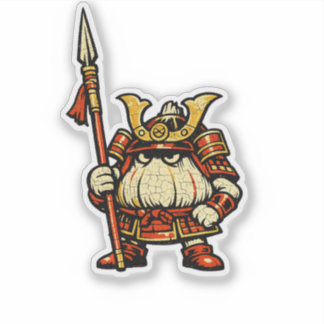 Knoflook Bewaker — Grappige Groente Kasteel Samura Sticker