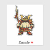 Knoflook Bewaker — Grappige Groente Kasteel Samura Sticker (Vel)