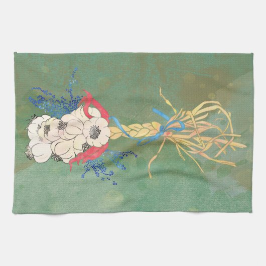 Knoflook Braid Tea Towel Theedoek (Horizontaal)