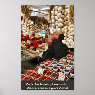 Knoflook, bramen, aardbeien... poster