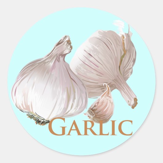 Knoflook en knoflook ronde sticker (Voorkant)