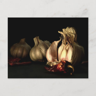 Knoflook en pepperspecerijen van Spaanse peper Briefkaart