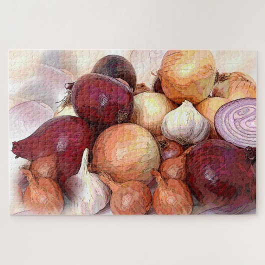 Knoflook en uien Klassieke keukenkunst Legpuzzel (Horizontaal)