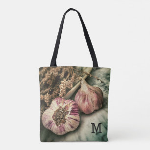 Knoflook/Foodie aangepaste monogram zakken Tote Bag