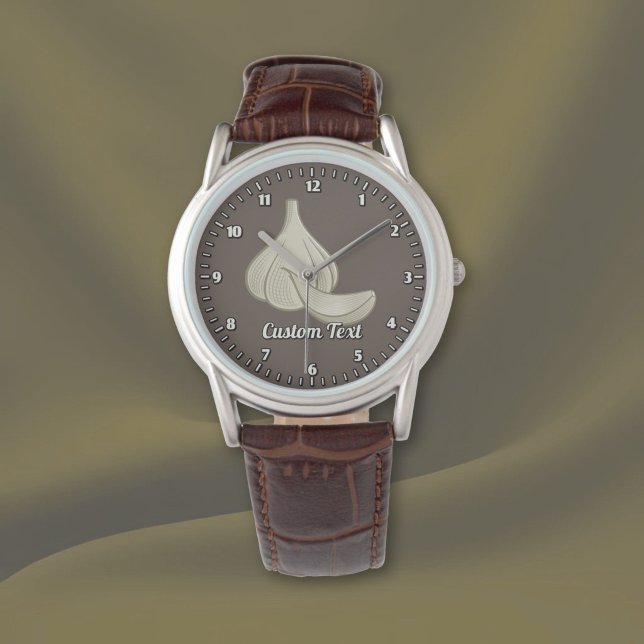 Knoflook Houtsnede Icoon Horloge (Creator heeft geüpload)