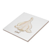 Knoflook keramische tegel tegeltje (Zijkant)