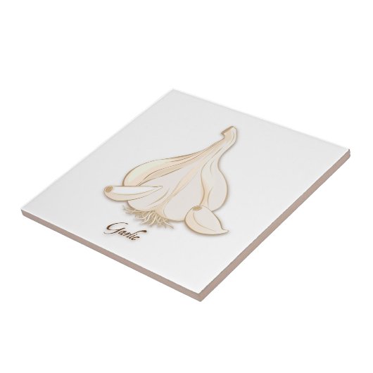 Knoflook keramische tegel tegeltje (Zijkant)