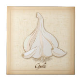 Knoflook keramische tegel tegeltje (Voorkant)