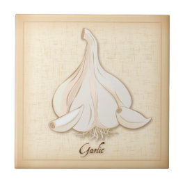 Knoflook keramische tegel tegeltje