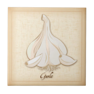 Knoflook keramische tegel tegeltje