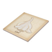 Knoflook keramische tegel tegeltje (Zijkant)