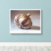 Knoflook klassieke plantaardige stilleven olieverf canvas afdruk (Insitu (Houten vloer))