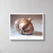 Knoflook klassieke plantaardige stilleven olieverf canvas afdruk (Voorkant)