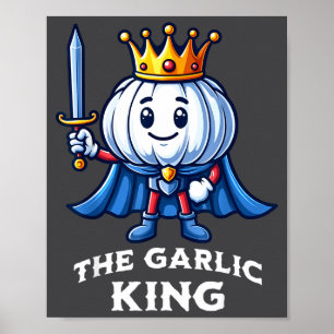 Knoflook Koning Grappig Italiaans Voedsel Groente Poster