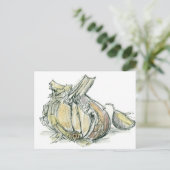 Knoflook Kruid Allium Medicinale koken Spice Teken Briefkaart (Staand voorkant)
