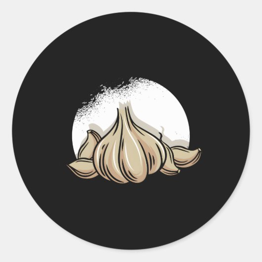 Knoflook Kruidnagel Vegan Bulb Ail Chive Boer Vege Ronde Sticker (Voorkant)