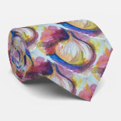 Knoflook portret collage schilderkunst stropdas (Opgerold)