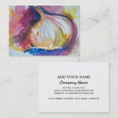 Knoflook portret collage schilderkunst visitekaartje (Voorkant / Achterkant)