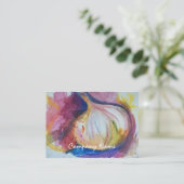 Knoflook portret collage schilderkunst visitekaartje (Staand voorkant)