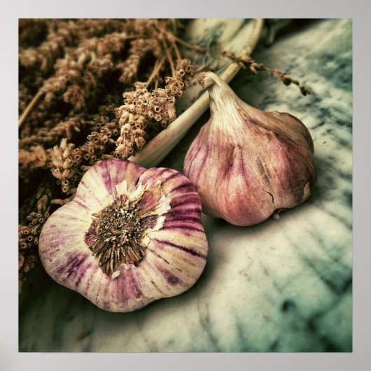 Knoflook/poster voor keukens poster (Voorkant)