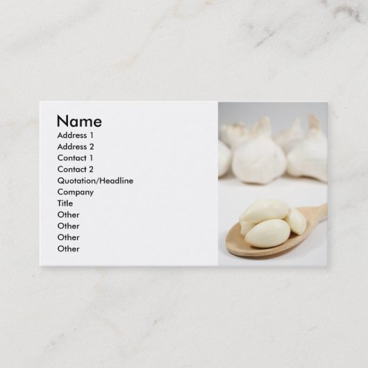 Knoflook-stilleven Visitekaartje (Voorkant)