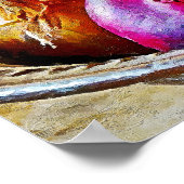 Knoflook, uien, tomatenwand voor decoratie. poster (Hoek)