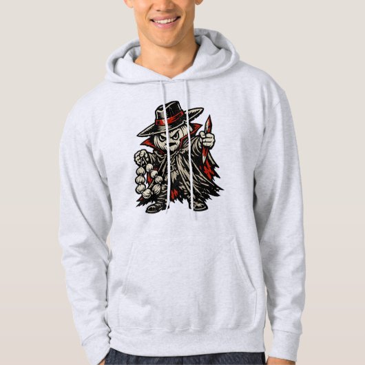 Knoflook Vampier Jager — Retro Halloween Krijger Hoodie (Voorkant)