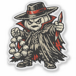 Knoflook Vampier Jager — Retro Halloween Krijger Sticker