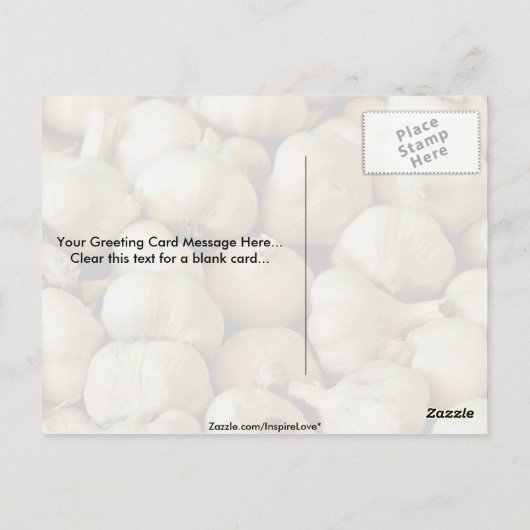 Knoflook, vers briefkaart (Achterkant)