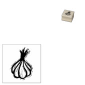 Knoflook voor plantaardige consumptie Rustige lino Rubberstempel (Gestempeld)