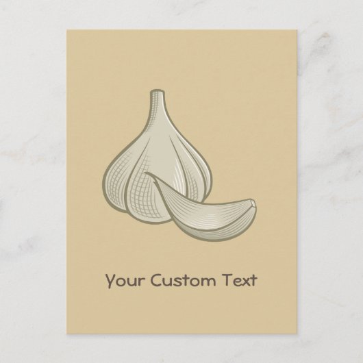 Knoflook Woodcut Icon Briefkaart (Voorkant)