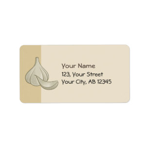 Knoflook Woodcut Icon Etiket