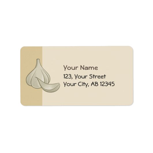 Knoflook Woodcut Icon Etiket (Voorkant)