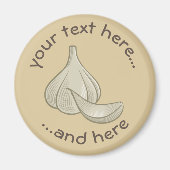 Knoflook Woodcut Icon Magneet (Voorkant)