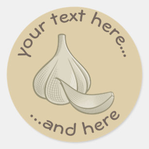 Knoflook Woodcut Icon Ronde Sticker