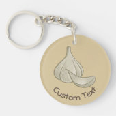 Knoflook Woodcut Icon Sleutelhanger (Voorkant)