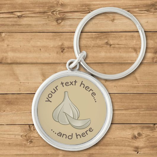 Knoflook Woodcut Icon Sleutelhanger