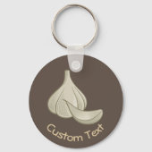 Knoflook Woodcut Icon Sleutelhanger (Voorkant)