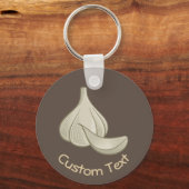 Knoflook Woodcut Icon Sleutelhanger (Voorkant)