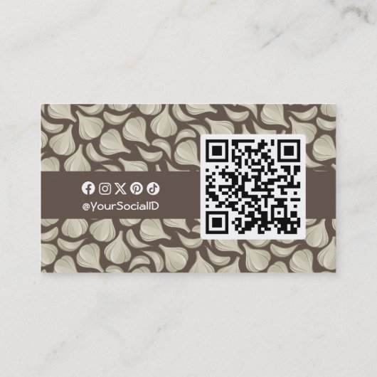 Knoflook Woodcut Icon Visitekaartje (Achterkant)