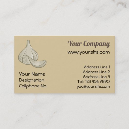 Knoflook Woodcut Icon Visitekaartje (Voorkant)