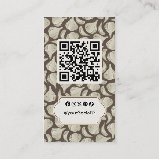 Knoflook Woodcut Icon Visitekaartje (Achterkant)